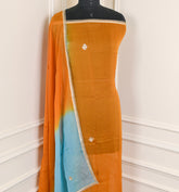 Khadi Yellow Mustard Unstitched Suit